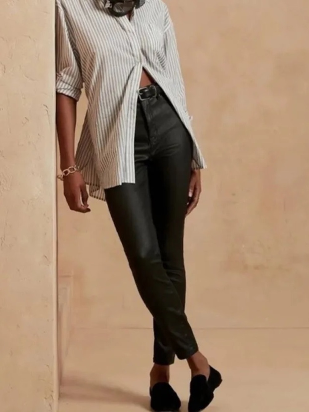 High-Rise Black Skinny Coated Black Ankle Jeans
